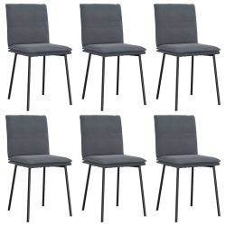 Krzesła stołowe, 6 szt., ciemnoszare, obite aksamitem