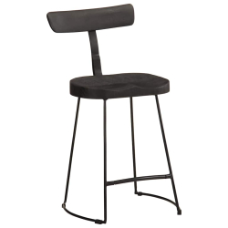Hokery barowe 2 szt. Czarny 49x43x79 cm Drewno lite Mango