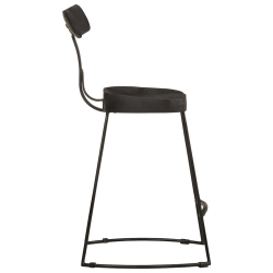 Hokery barowe 2 szt. Czarny 49x43x79 cm Drewno lite Mango