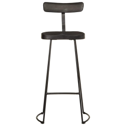 Hokery barowe 2 szt. Czarny 49x43x103 cm Drewno lite Mango