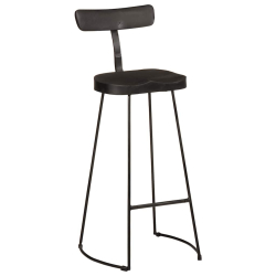 Hokery barowe 2 szt. Czarny 49x43x103 cm Drewno lite Mango