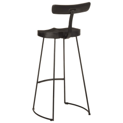 Hokery barowe 2 szt. Czarny 49x43x103 cm Drewno lite Mango