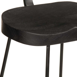 Hokery barowe 2 szt. Czarny 49x43x103 cm Drewno lite Mango