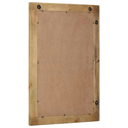 Lustro łazienkowe Brązowe 50x70x3 cm Drewno lite Mango