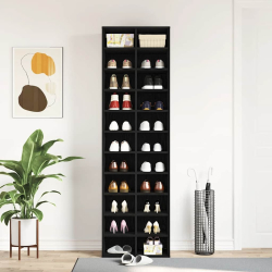 Szafka na buty Czarny dąb 54x34x183 cm Drewno klejone