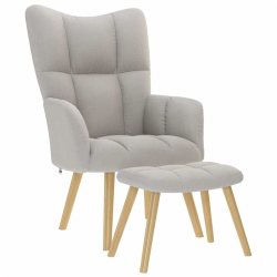 Fotel relaksacyjny z podnóżkiem Cloud Grey Fabric