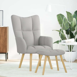 Fotel relaksacyjny z podnóżkiem Cloud Grey Fabric