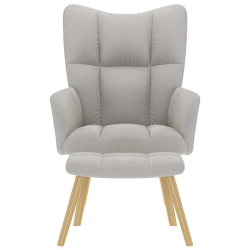 Fotel relaksacyjny z podnóżkiem Cloud Grey Fabric
