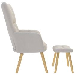 Fotel relaksacyjny z podnóżkiem Cloud Grey Fabric
