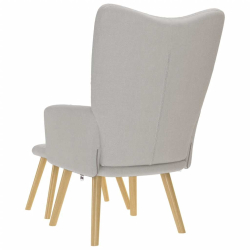 Fotel relaksacyjny z podnóżkiem Cloud Grey Fabric