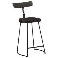 Hokery barowe 2 szt. Czarny 49x43x88 cm Drewno lite Mango