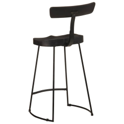 Hokery barowe 2 szt. Czarny 49x43x88 cm Drewno lite Mango