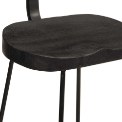 Hokery barowe 2 szt. Czarny 49x43x88 cm Drewno lite Mango