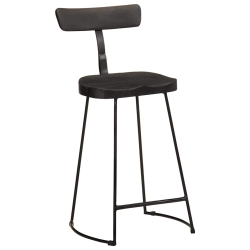 Hokery barowe 2 szt. Czarny 49x43x88 cm Drewno lite Mango
