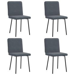 Krzesła stołowe, 4 szt., ciemnoszare, obite aksamitem