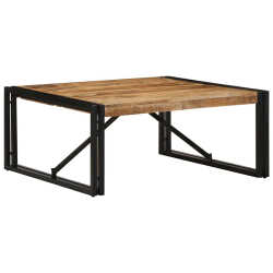 Stolik kawowy 80x80x35 cm lite drewno surowe mango