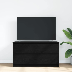 Szafka pod TV Czarna 100x35x54 cm Drewno klejone