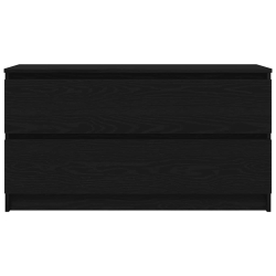 Szafka pod TV Czarna 100x35x54 cm Drewno klejone