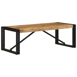 Stolik kawowy, 100x50x35 cm, surowe lite drewno mango