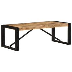 Stolik kawowy, 100x50x35 cm, surowe lite drewno mango