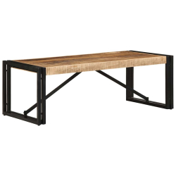 Stolik kawowy, 100x50x35 cm, surowe lite drewno mango