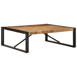 Stolik kawowy 100x100x35 cm lite drewno surowe mango