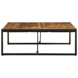 Stolik kawowy 100x100x35 cm lite drewno surowe mango