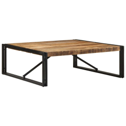 Stolik kawowy 100x100x35 cm lite drewno surowe mango