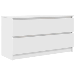 Szafka RTV Biała 100x35x54 cm Drewno klejone