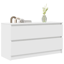 Szafka RTV Biała 100x35x54 cm Drewno klejone