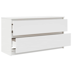 Szafka RTV Biała 100x35x54 cm Drewno klejone