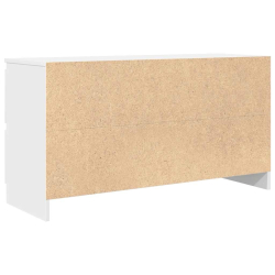 Szafka RTV Biała 100x35x54 cm Drewno klejone