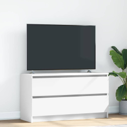 Szafka RTV Biała 100x35x54 cm Drewno klejone