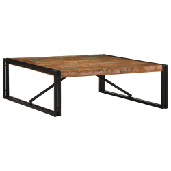 Stolik kawowy wielokolorowy 100x100x35 cm lite drewno odzyskane