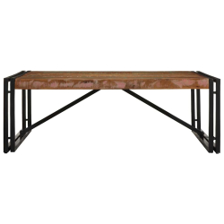 Stolik kawowy wielokolorowy 100x100x35 cm lite drewno odzyskane