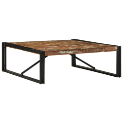 Stolik kawowy wielokolorowy 100x100x35 cm lite drewno odzyskane