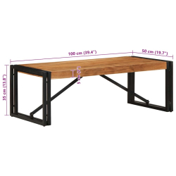 Stolik kawowy 100x50x35 cm lite drewno akacjowe