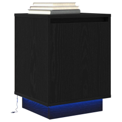Szafki nocne z oświetleniem LED 2 szt. Czarne 38x34x50 cm