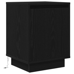 Szafki nocne z oświetleniem LED 2 szt. Czarne 38x34x50 cm
