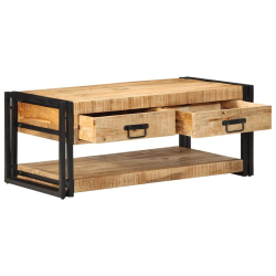 Stolik kawowy 90x50x38 cm lite drewno surowe mango