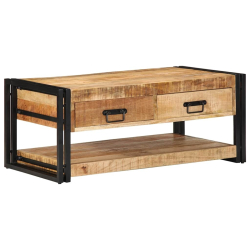 Stolik kawowy 90x50x38 cm lite drewno surowe mango