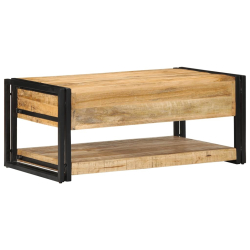 Stolik kawowy 90x50x38 cm lite drewno surowe mango