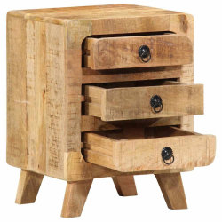 Szafka nocna 2 szt. 37x32x50 cm Drewno lite surowe mango