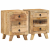 Szafka nocna 2 szt. 37x32x50 cm Drewno lite surowe mango