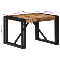 Stolik kawowy 50x50x35 cm lite drewno surowe mango