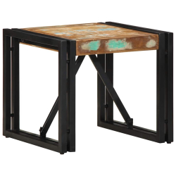 Stolik kawowy wielokolorowy 40x40x35 cm lite drewno odzyskane