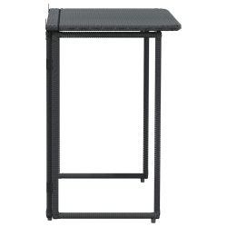 Składany stół ogrodowy czarny 90x51x75 cm polirattan