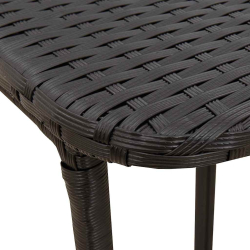 Składany stół ogrodowy czarny 90x51x75 cm polirattan
