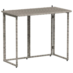 Składany stół ogrodowy szary 90x51x75 cm polirattan