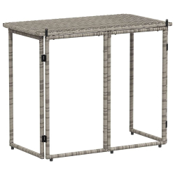 Składany stół ogrodowy szary 90x51x75 cm polirattan